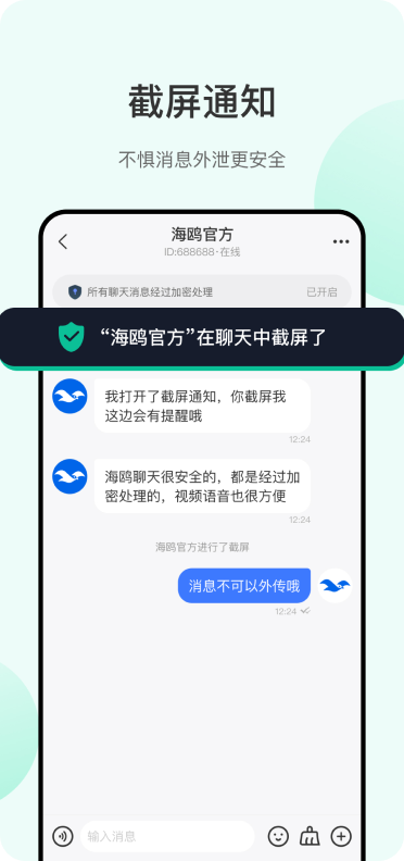 海鸥APP端隐私加密界面